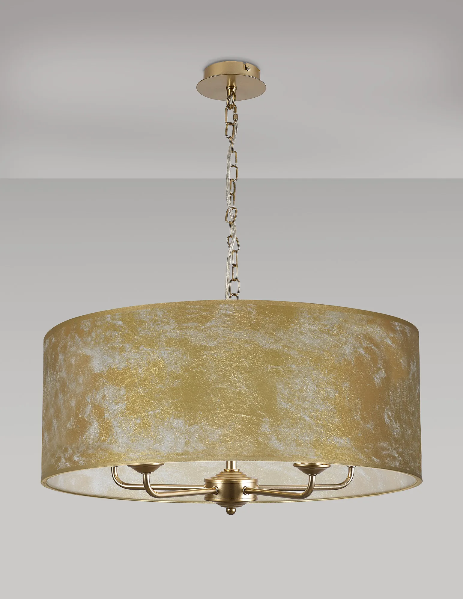 Banyan 60cm 5 Light Pendant Champagne Gold; Gold Leaf DK0985  Deco Banyan CG GL